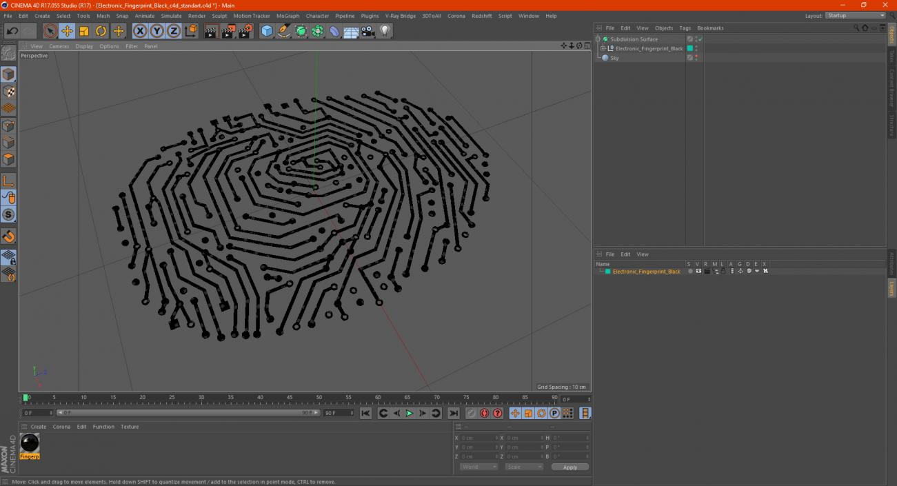 3D Electronic Fingerprint Black model
