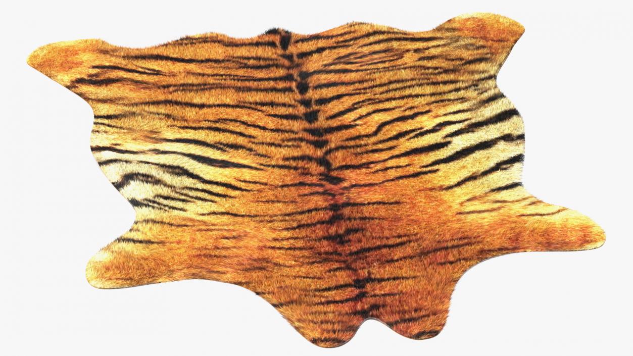 3D Tiger Hide Rug with Fur model