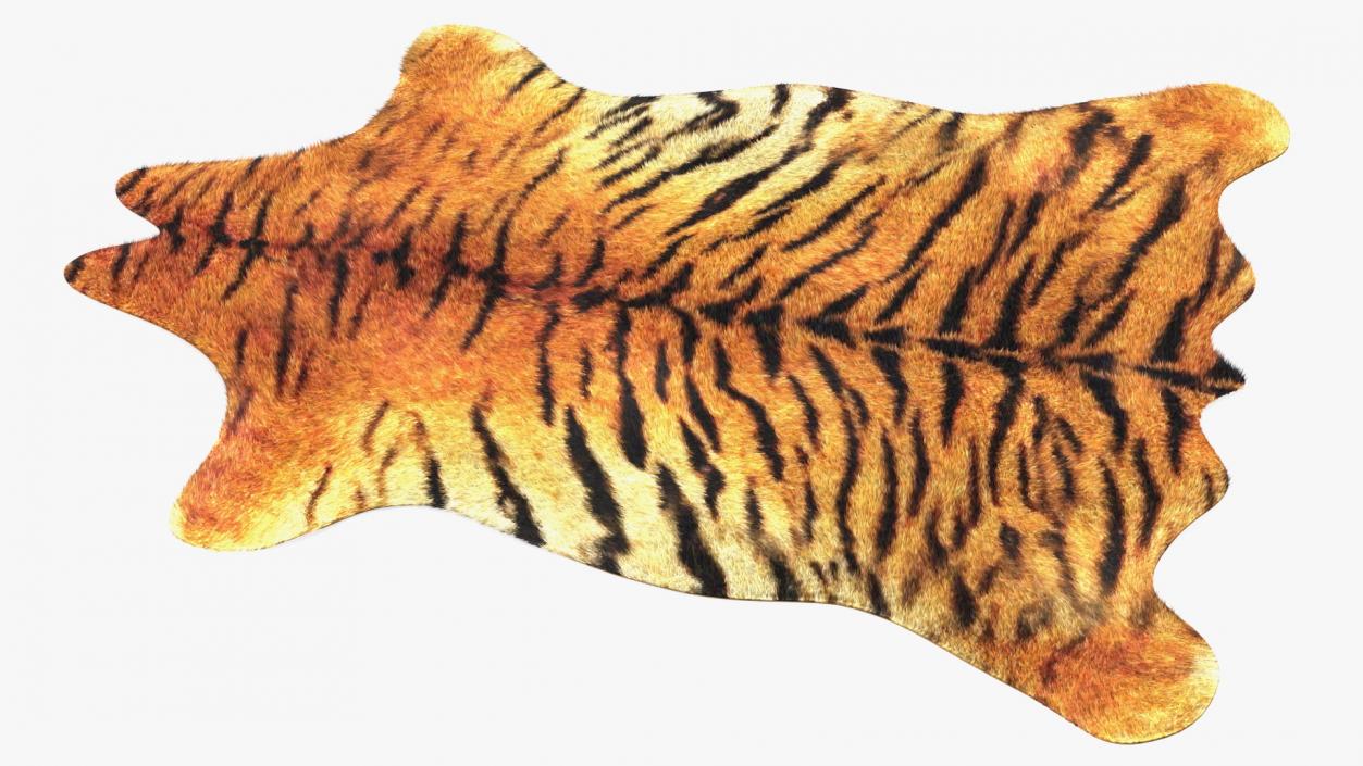 3D Tiger Hide Rug with Fur model