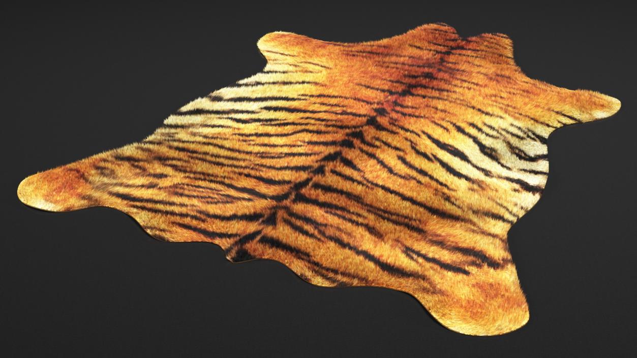 3D Tiger Hide Rug with Fur model