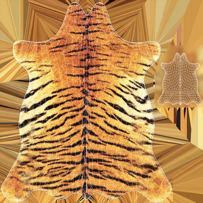 3D Tiger Hide Rug with Fur model