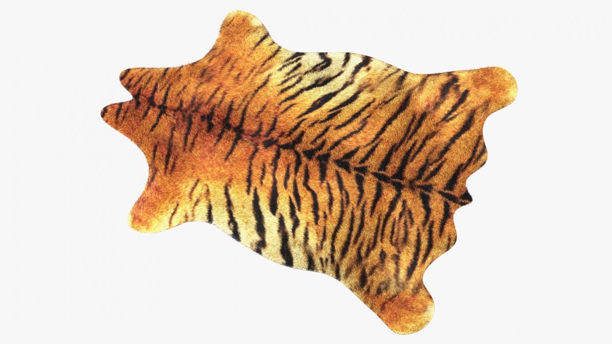 3D Tiger Hide Rug with Fur model