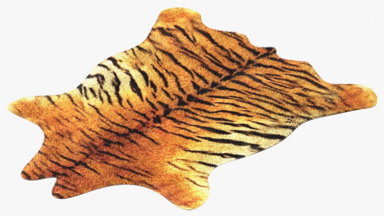 3D Tiger Hide Rug with Fur model