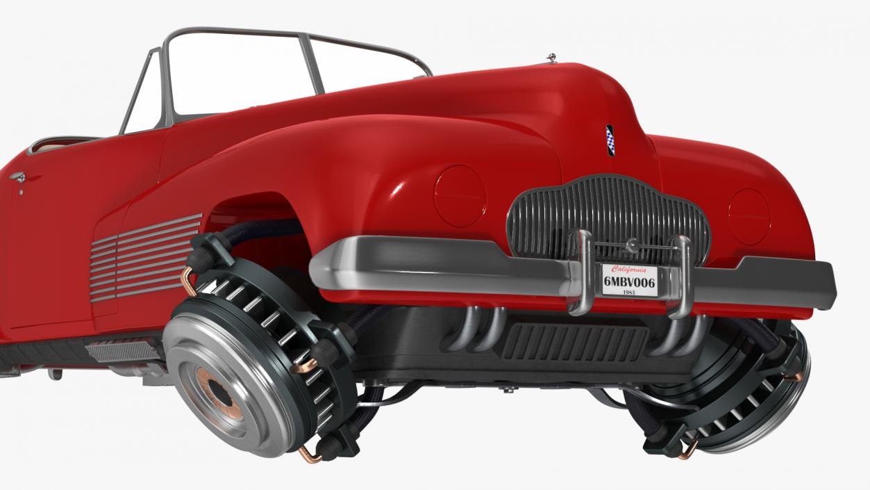 3D New Retro Futuristic Hovercar Red model