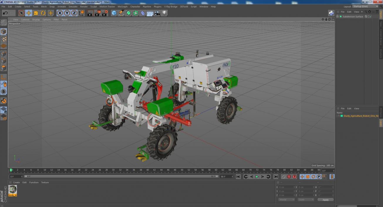 3D Dusty Agriculture Robot Orio Naio model