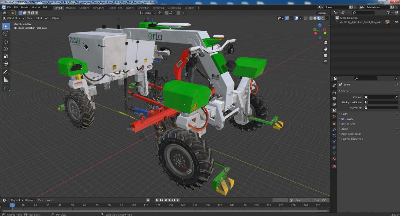 3D Dusty Agriculture Robot Orio Naio model