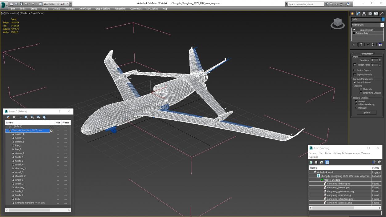 3D model Chengdu Xianglong WZ7 UAV