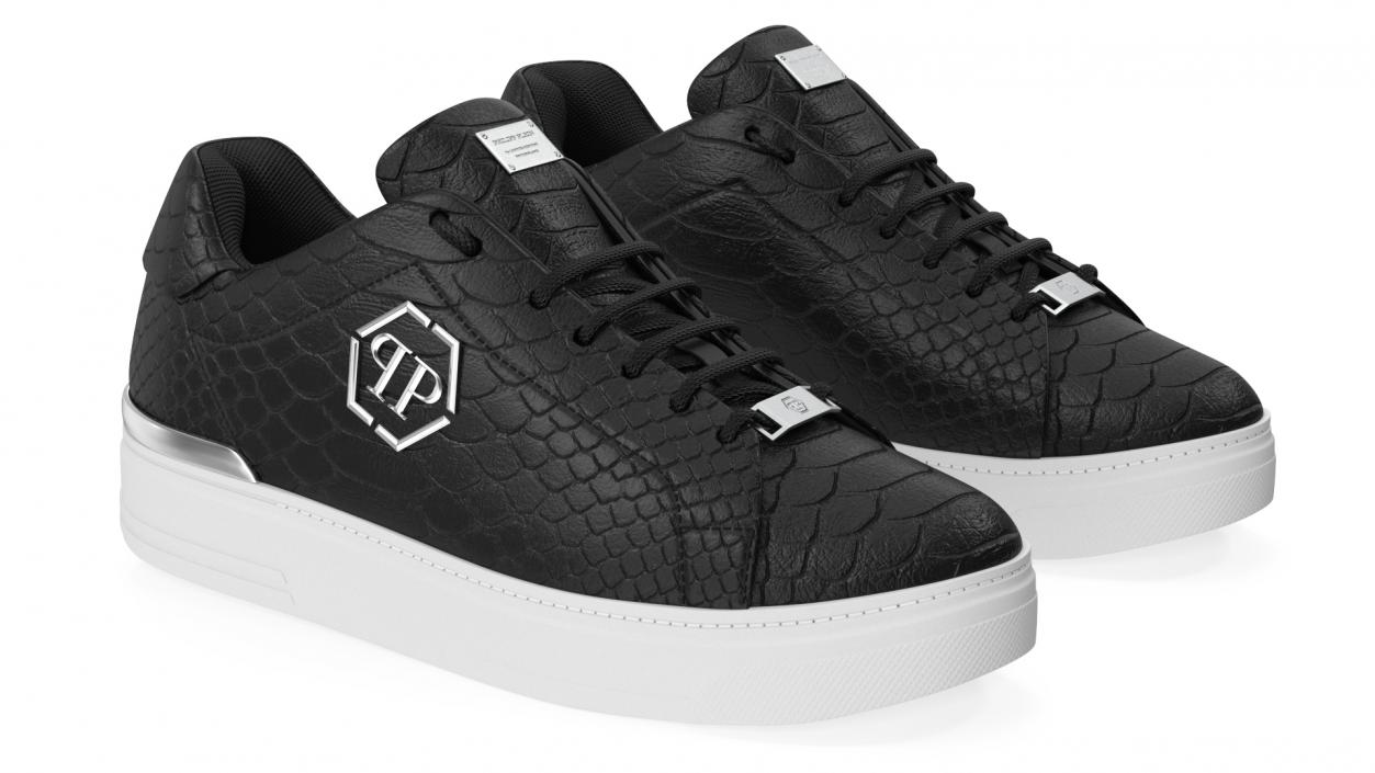 Sneakers Philipp Plein Python Lo-Top Black 3D