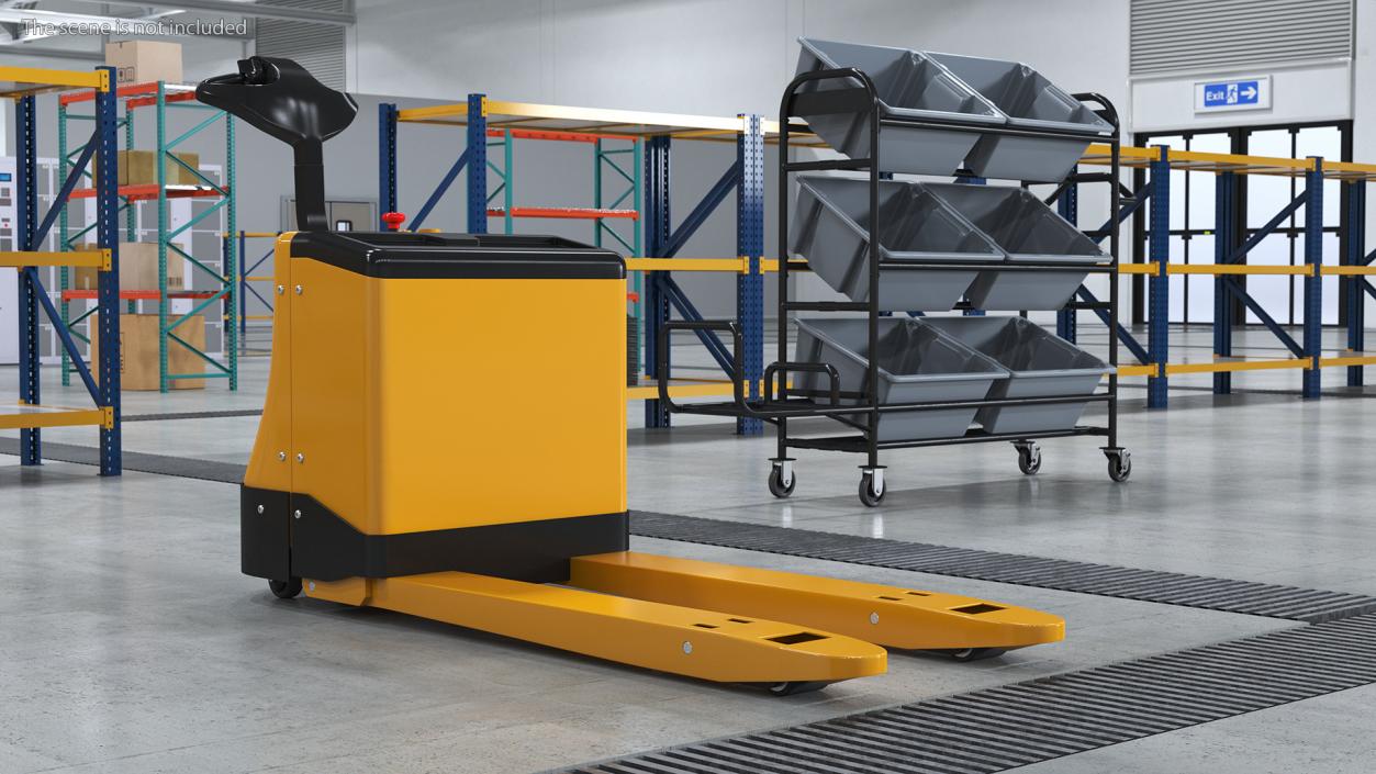 Yellow Powered Pallet Truck 3D