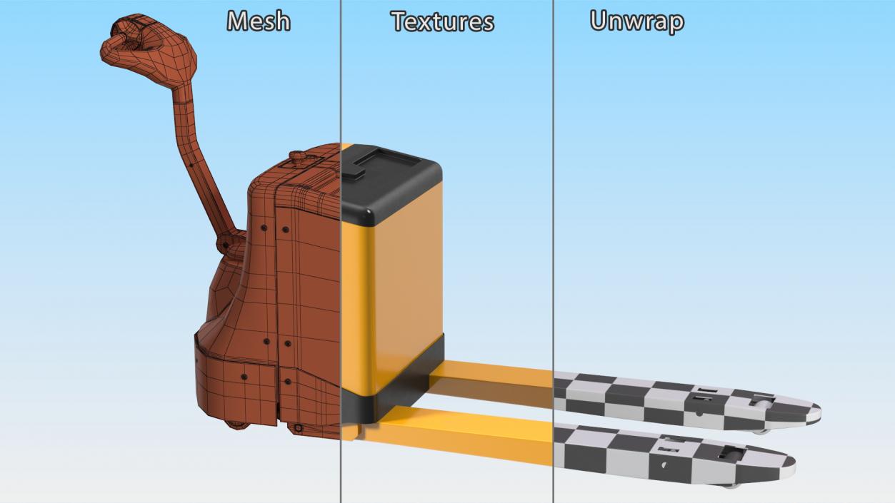 Yellow Powered Pallet Truck 3D