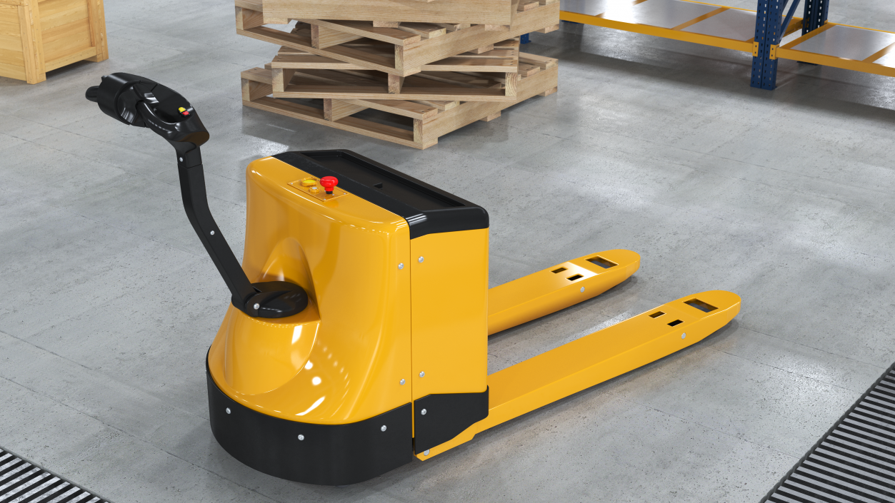 Yellow Powered Pallet Truck 3D