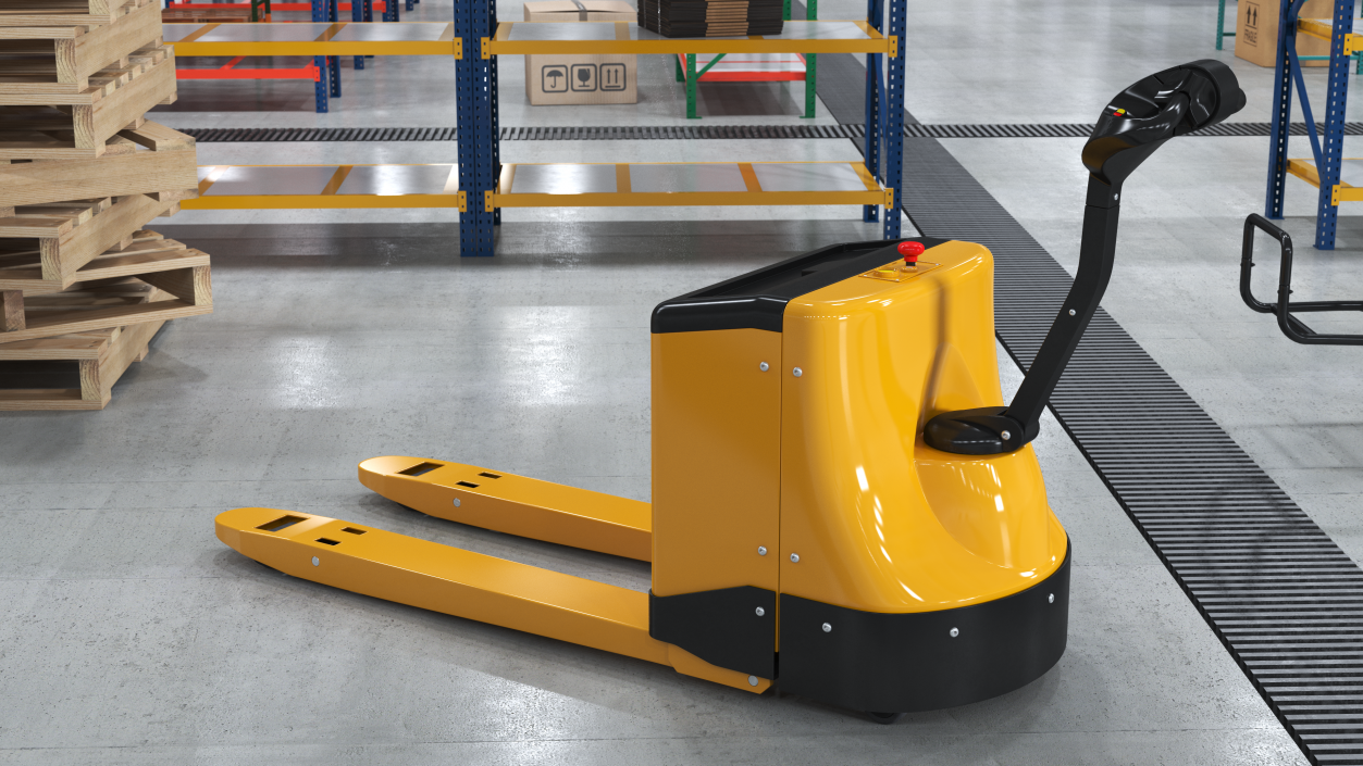 Yellow Powered Pallet Truck 3D