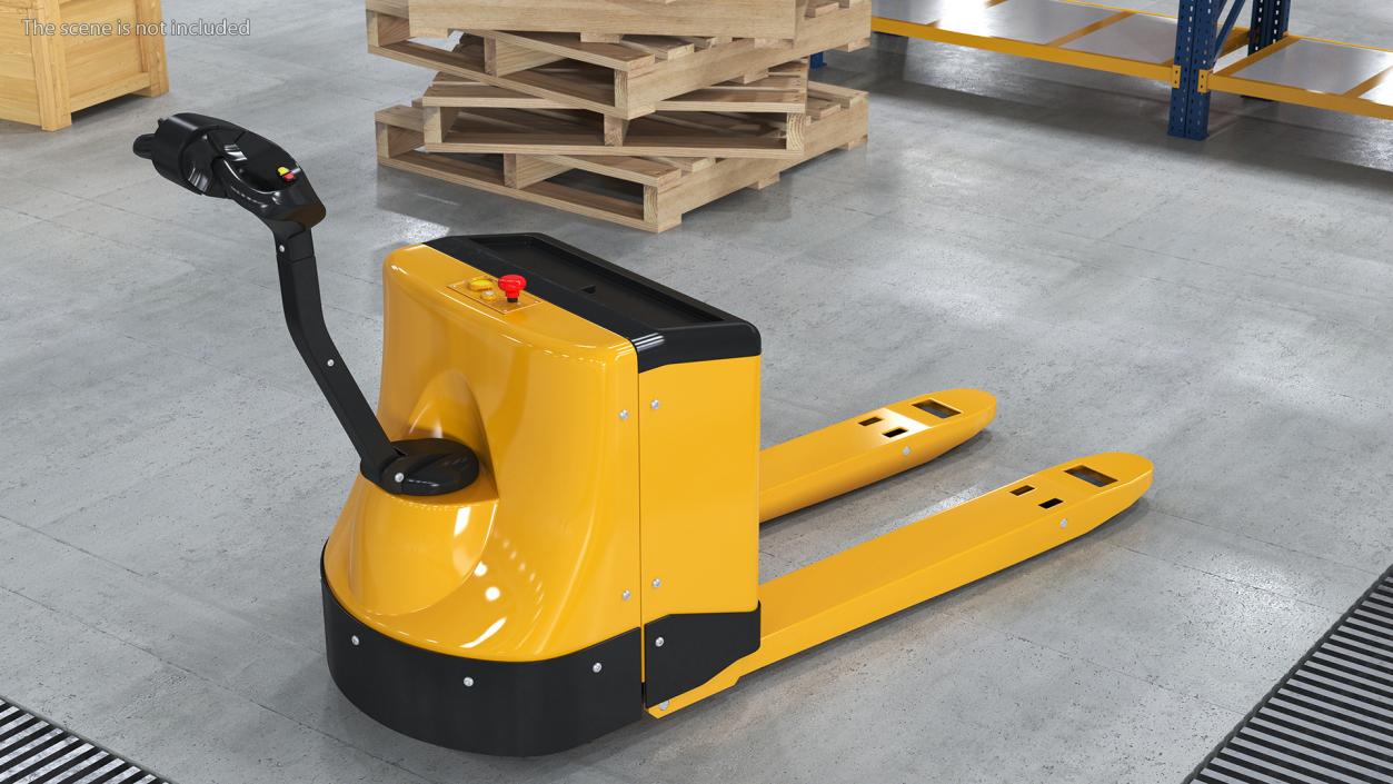 Yellow Powered Pallet Truck 3D