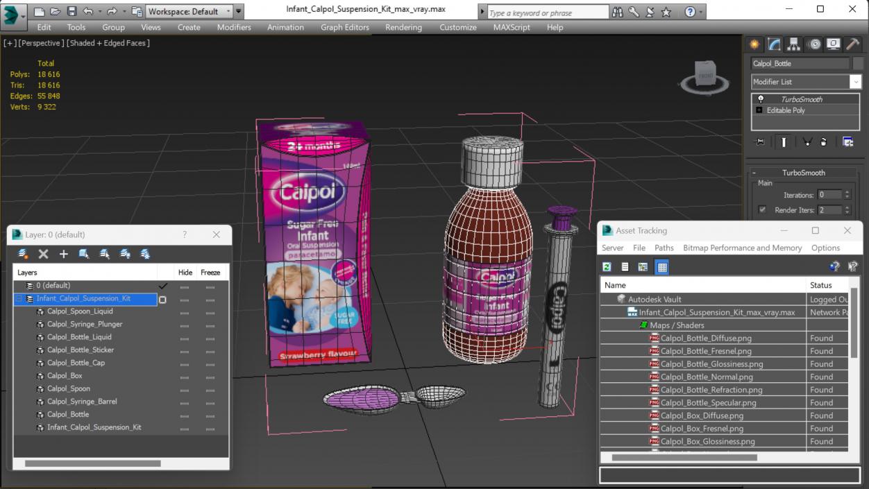 3D Infant Calpol Suspension Kit model