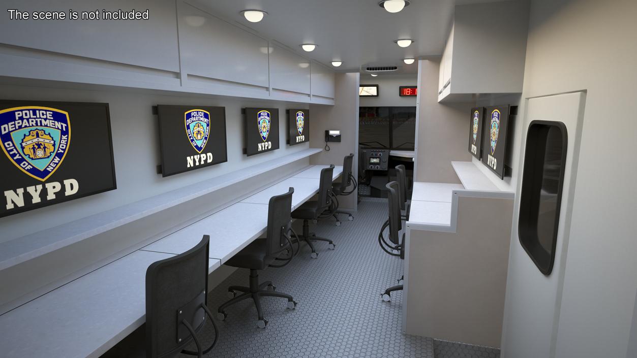 3D NYPD ASPCA Mobile Command Center Illuminated Rigged