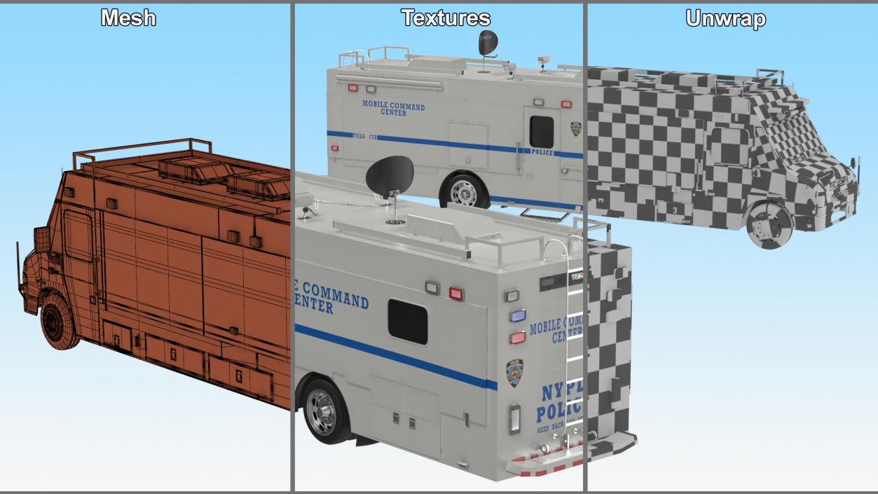 3D NYPD ASPCA Mobile Command Center Illuminated Rigged