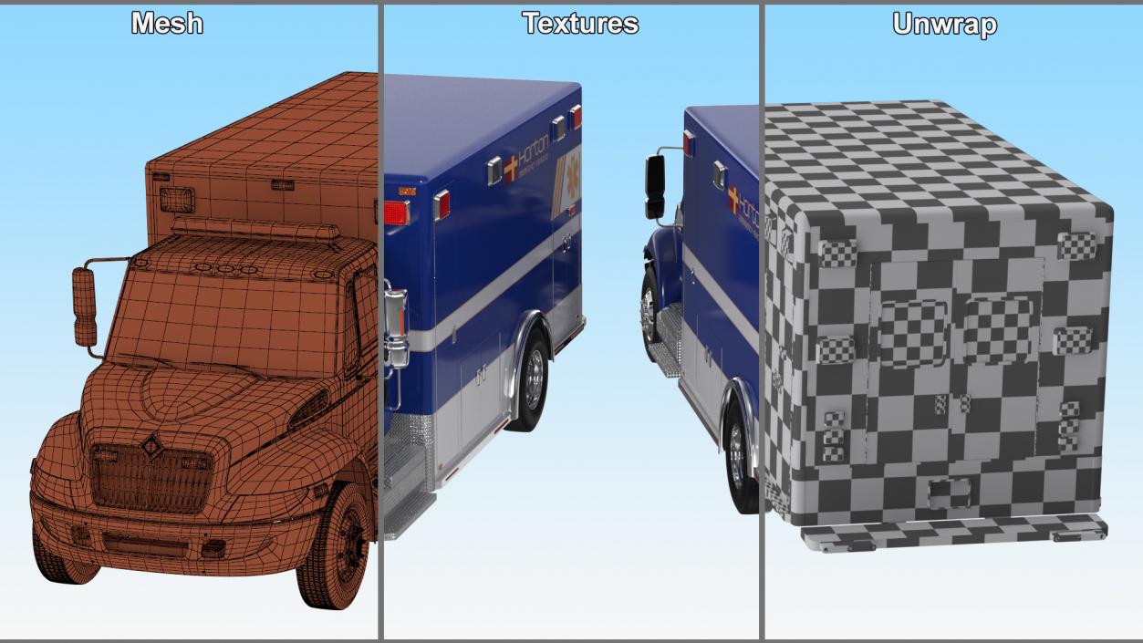 3D International Durastar Ambulance Truck model