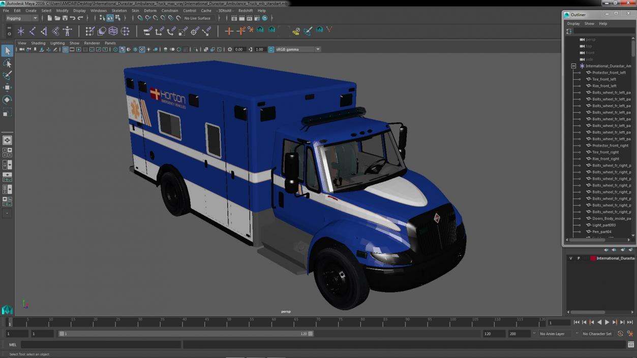 3D International Durastar Ambulance Truck model