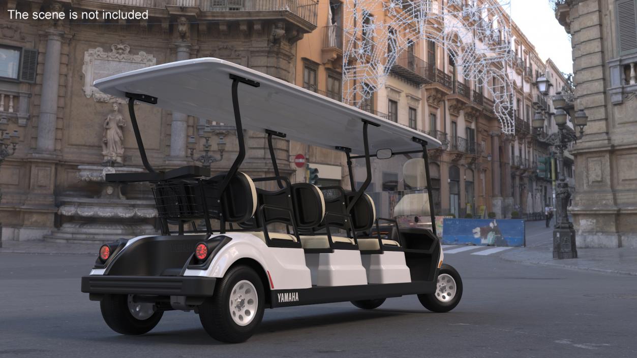 Six Seat Golf Electric Car Yamaha Rigged for Cinema 4D 3D model