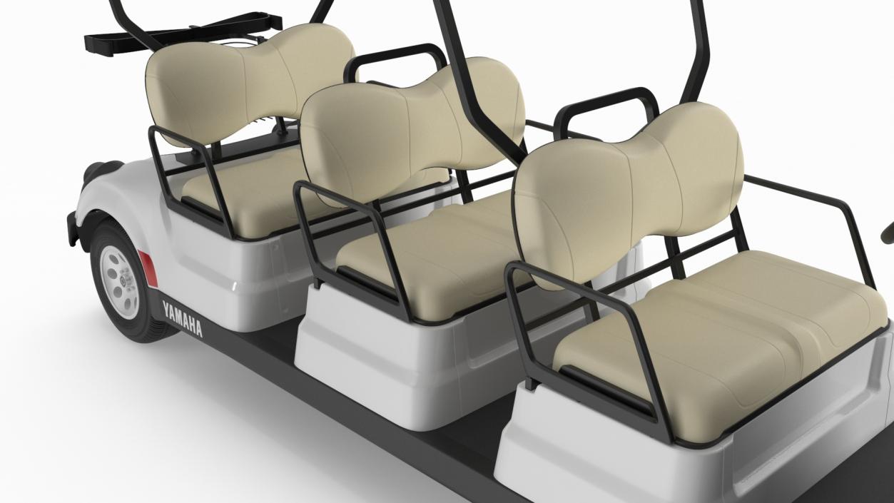 Six Seat Golf Electric Car Yamaha Rigged for Cinema 4D 3D model