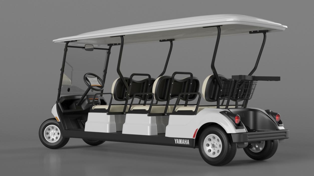 Six Seat Golf Electric Car Yamaha Rigged for Cinema 4D 3D model