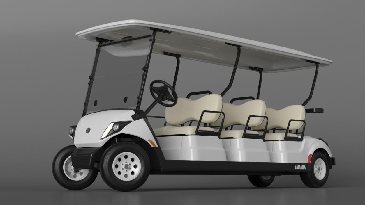 Six Seat Golf Electric Car Yamaha Rigged for Cinema 4D 3D model