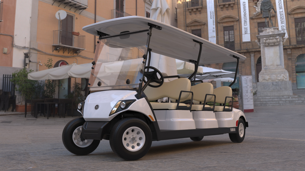 Six Seat Golf Electric Car Yamaha Rigged for Cinema 4D 3D model