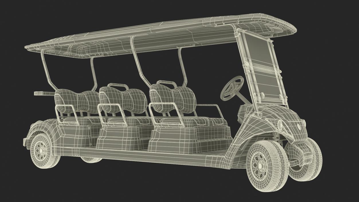 Six Seat Golf Electric Car Yamaha Rigged for Cinema 4D 3D model