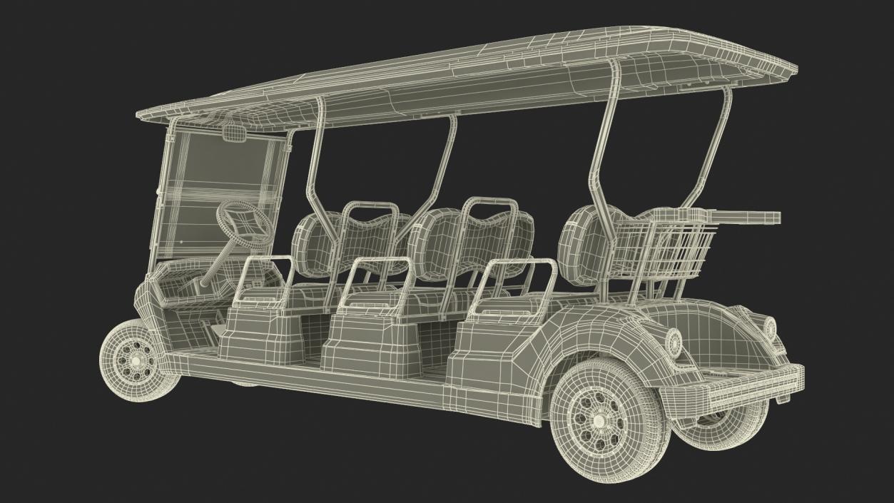 Six Seat Golf Electric Car Yamaha Rigged for Cinema 4D 3D model