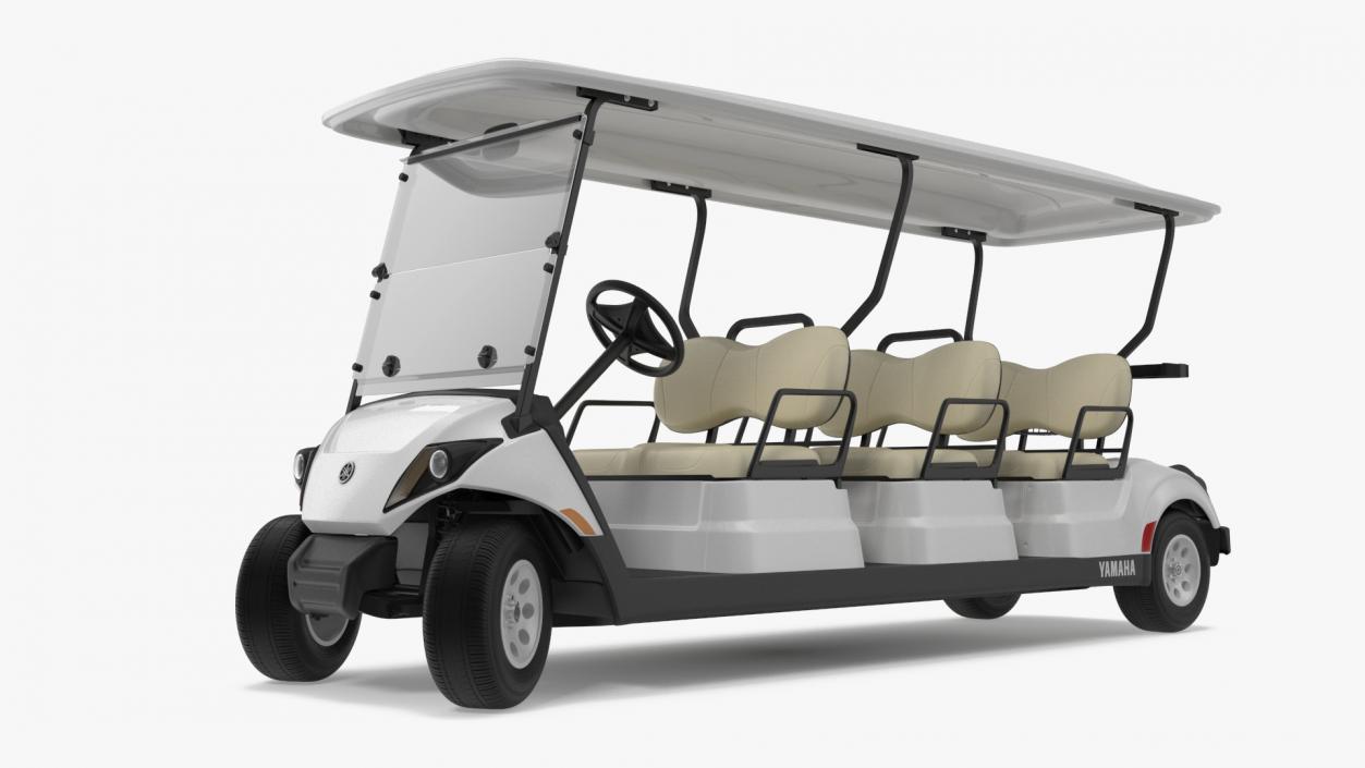 Six Seat Golf Electric Car Yamaha Rigged for Cinema 4D 3D model