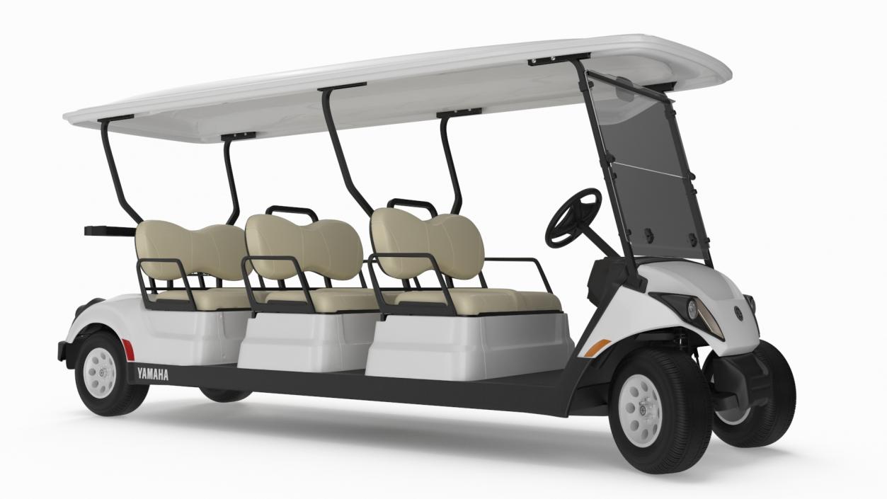 Six Seat Golf Electric Car Yamaha Rigged for Cinema 4D 3D model