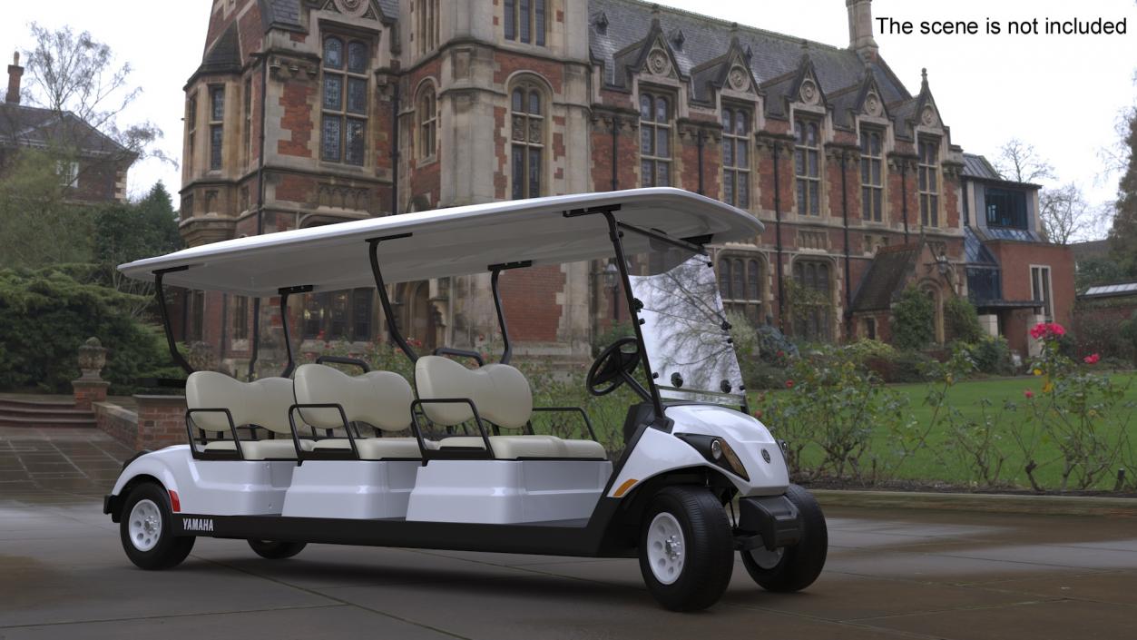 Six Seat Golf Electric Car Yamaha Rigged for Cinema 4D 3D model