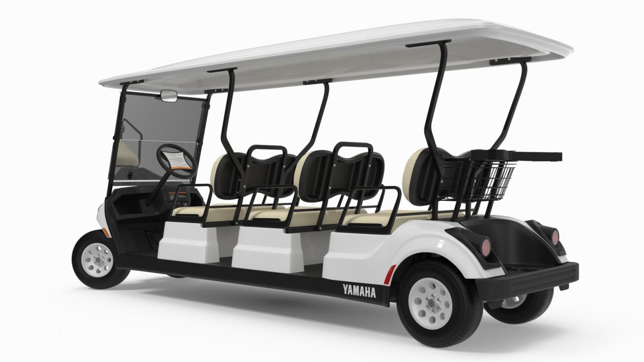 Six Seat Golf Electric Car Yamaha Rigged for Cinema 4D 3D model