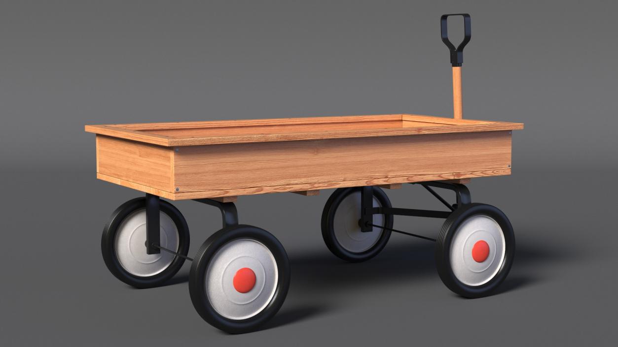 3D Children Wooden Wagon Cart