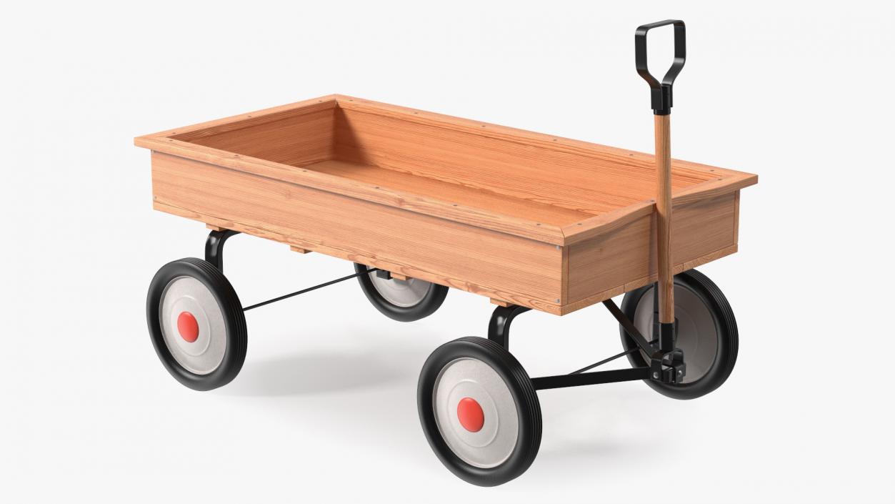 3D Children Wooden Wagon Cart