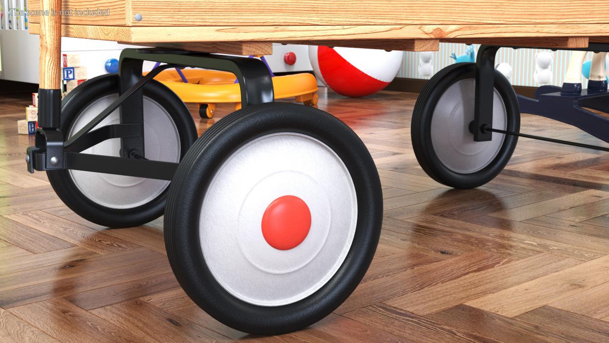 3D Children Wooden Wagon Cart