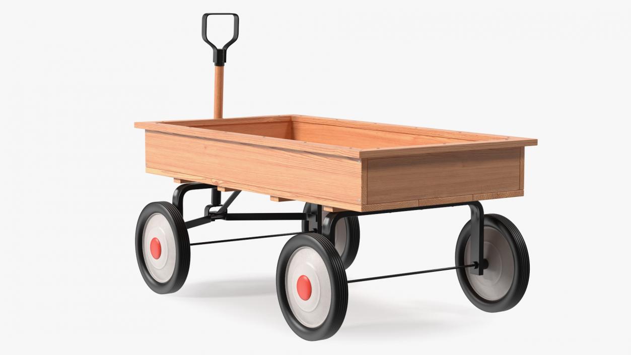 3D Children Wooden Wagon Cart