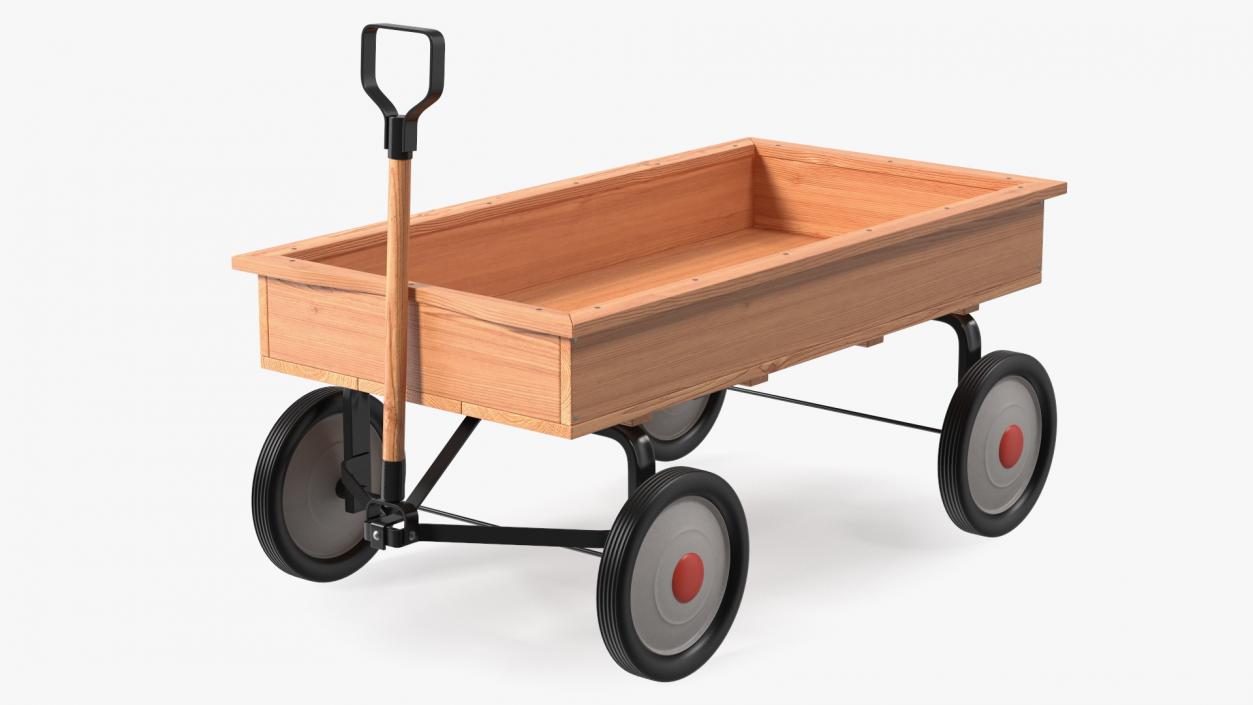 3D Children Wooden Wagon Cart