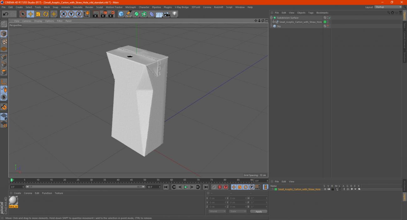 3D Small Aseptic Carton with Straw Hole