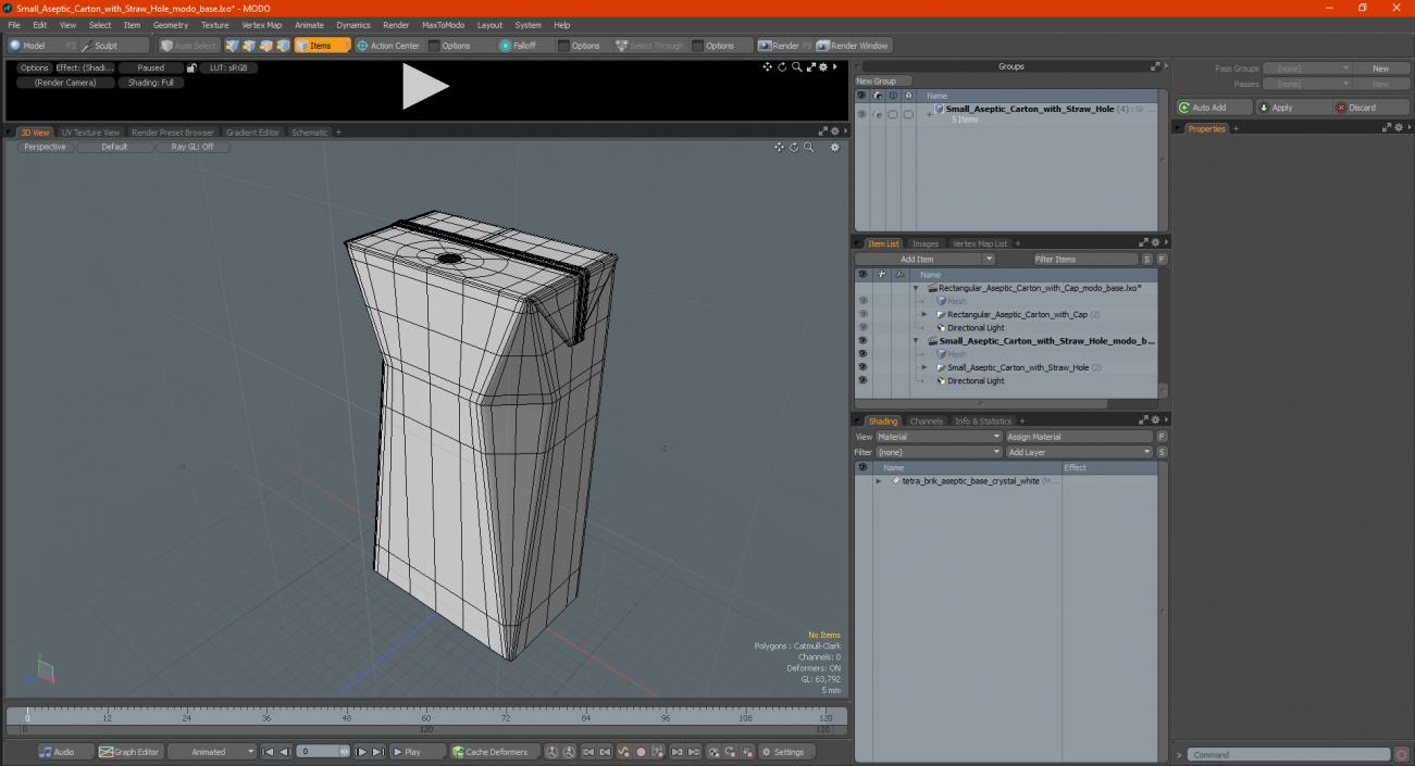 3D Small Aseptic Carton with Straw Hole