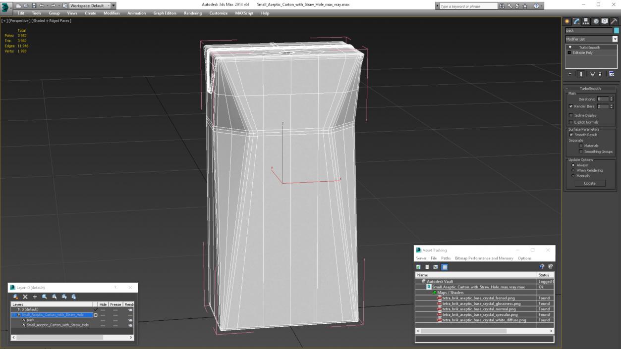 3D Small Aseptic Carton with Straw Hole