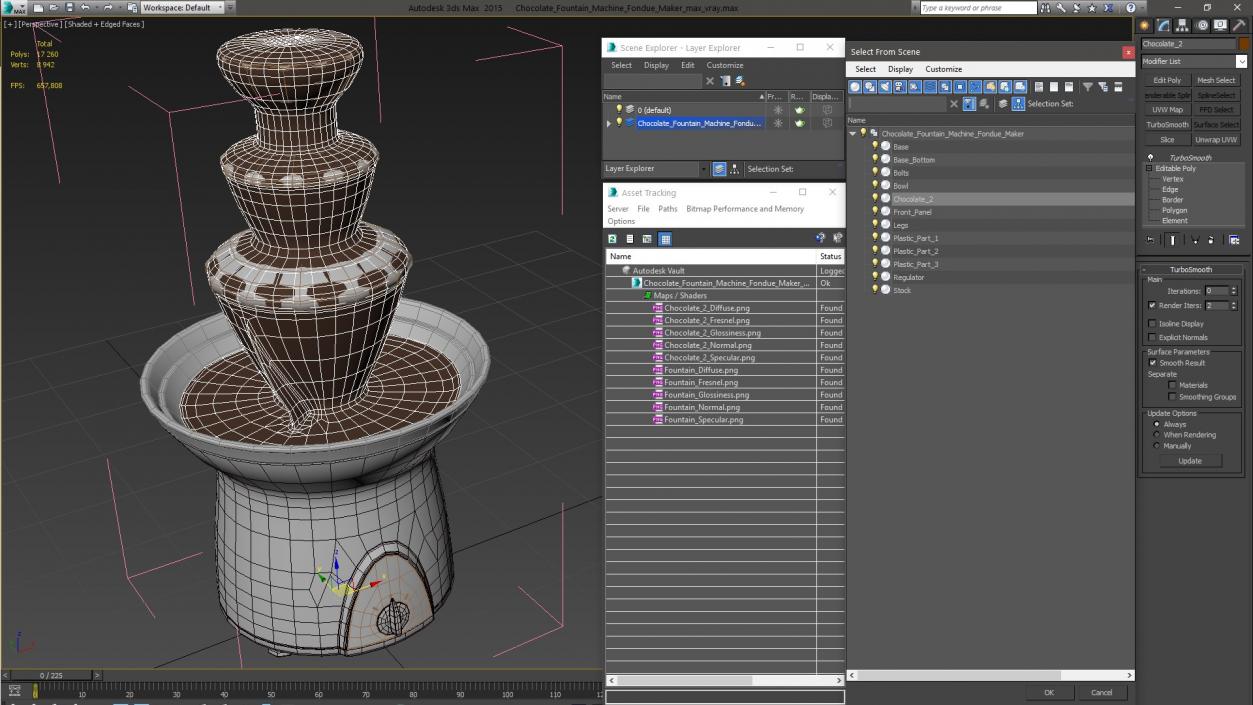 Chocolate Fountain Machine Fondue Maker 3D model