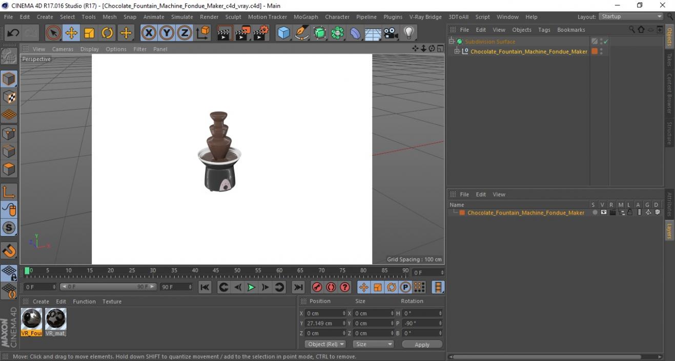 Chocolate Fountain Machine Fondue Maker 3D model