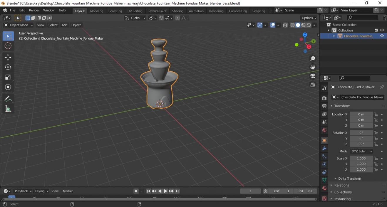 Chocolate Fountain Machine Fondue Maker 3D model