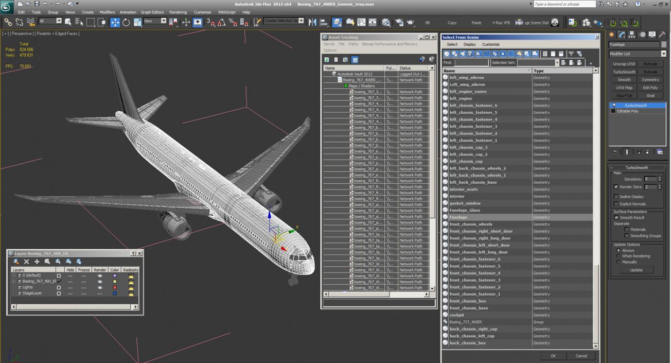 Boeing 767-400ER Generic 3D model