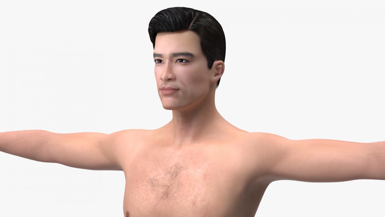 3D model Asian Man Underwear Rigged for Maya