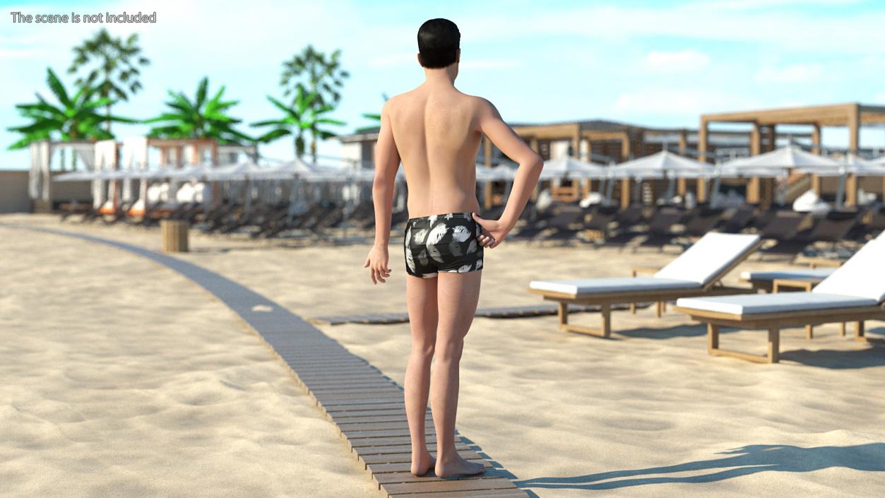 3D model Asian Man Underwear Rigged for Maya