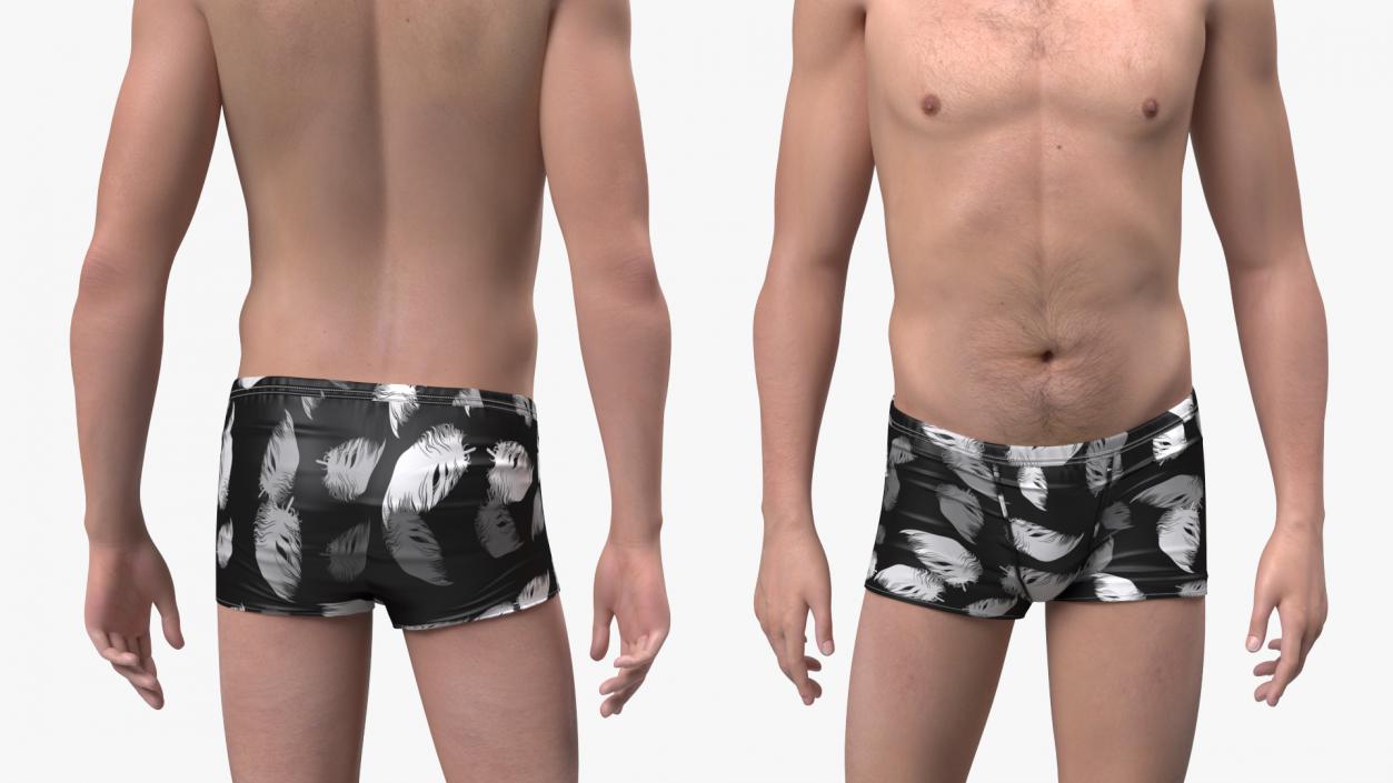 3D model Asian Man Underwear Rigged for Maya