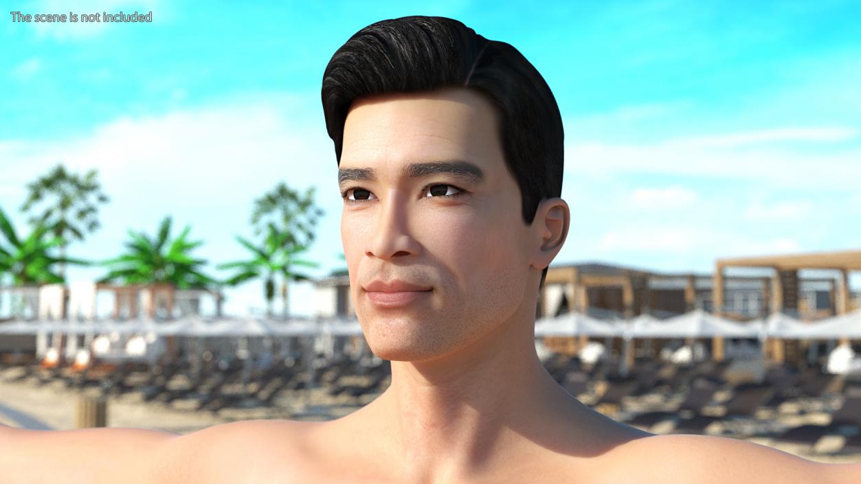 3D model Asian Man Underwear Rigged for Maya