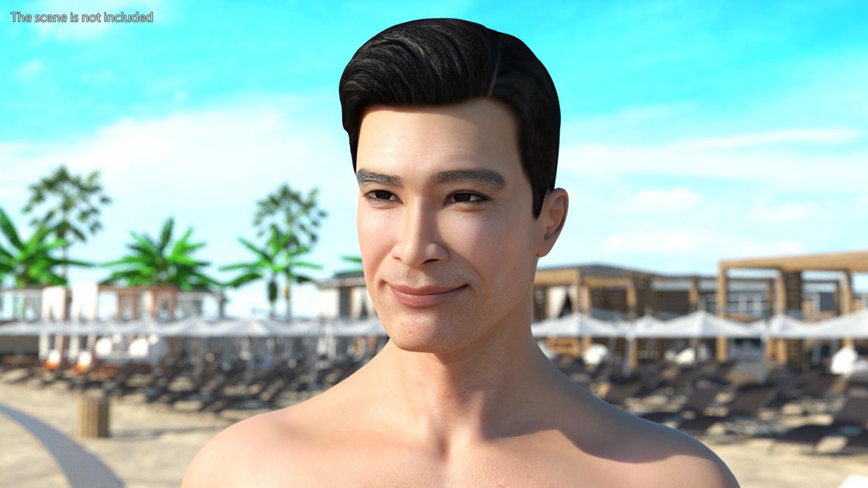 3D model Asian Man Underwear Rigged for Maya